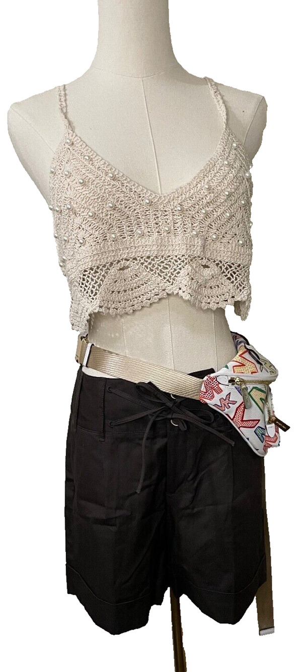 Banana Republic Martin Fit Shorts Brown Womens Tag Size 4 Regular Rolled Cuff